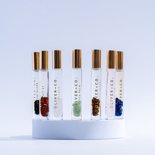 fragrance roll-on - bougie stick - st. lucia by oliver fragrance co.