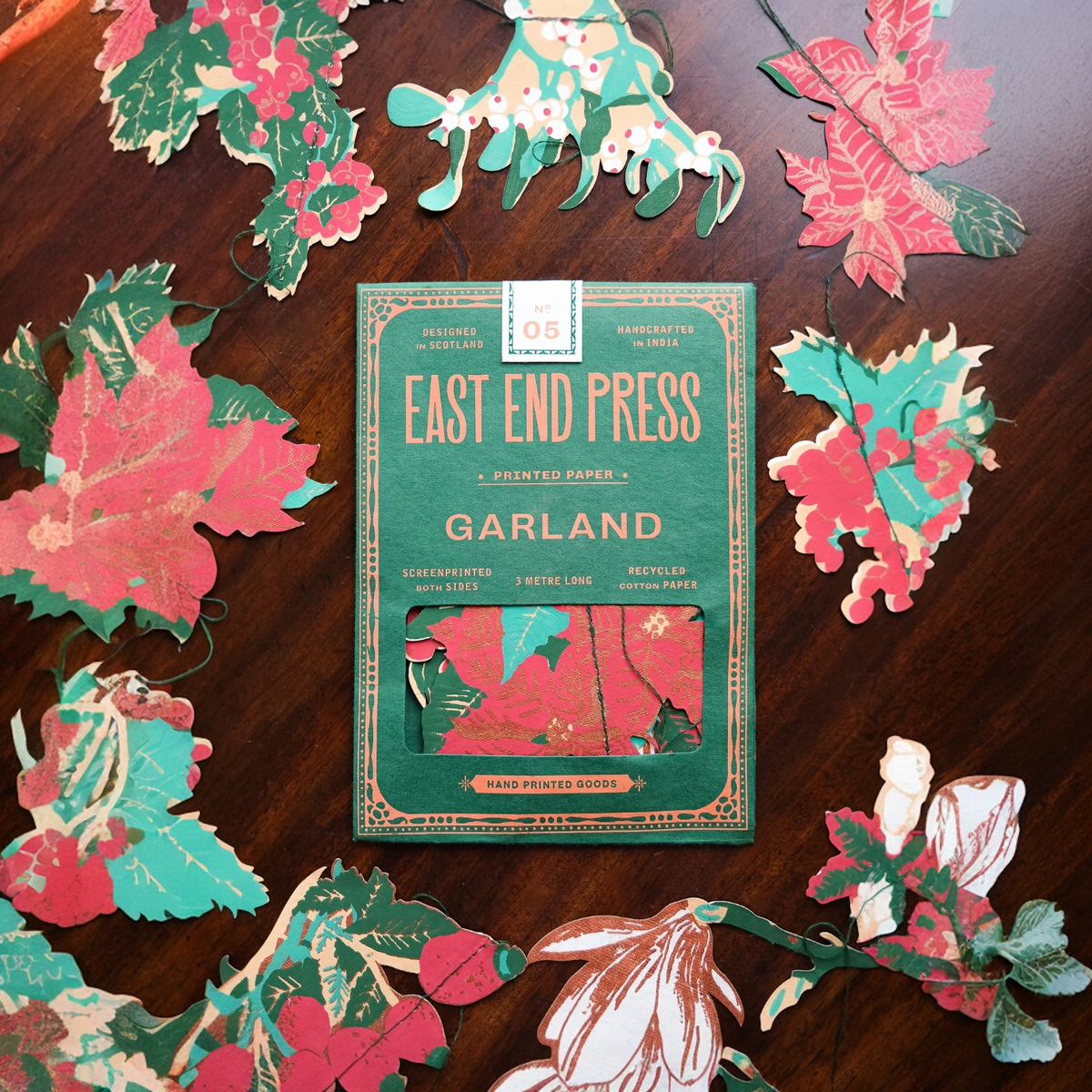 garland - recycled cotton paper - winter foliage by east end press