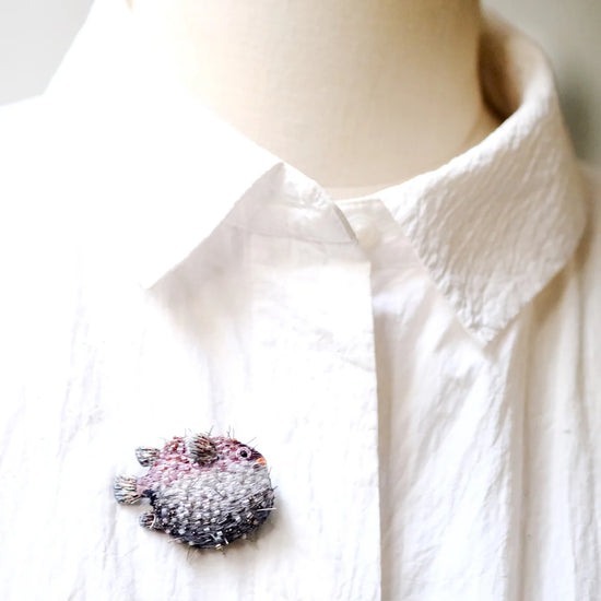 brooch pin - puffer fish by trovelore