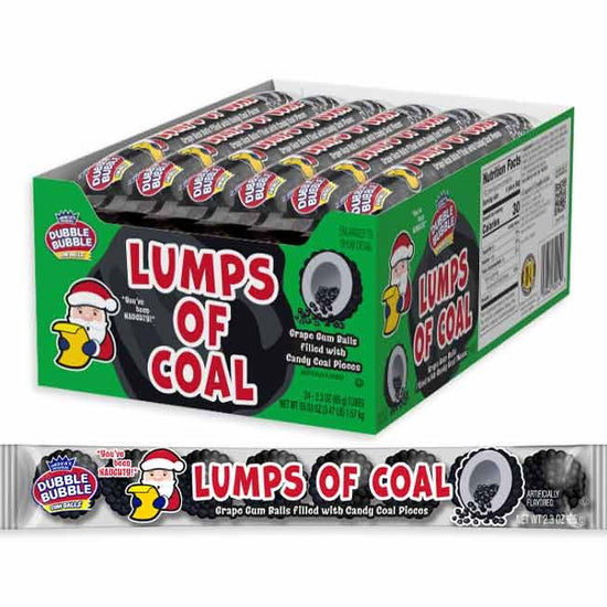 candy - dubble bubble lumps of coal - grape gumballs by redstone foods inc