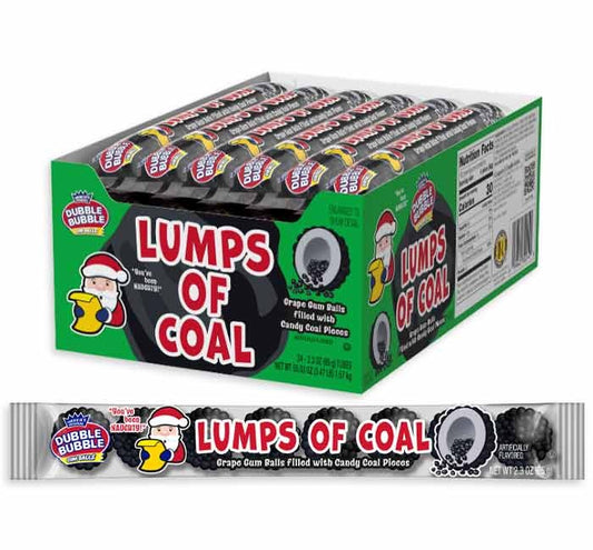 candy - dubble bubble lumps of coal - grape gumballs by redstone foods inc