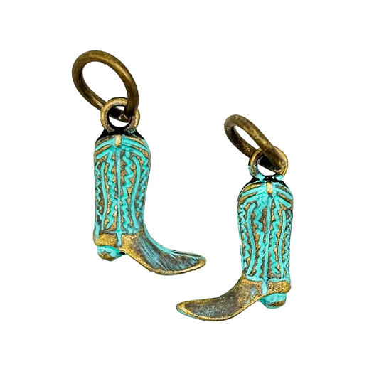 Charm | Hand-Painted | Cowboy Boot | Turquoise