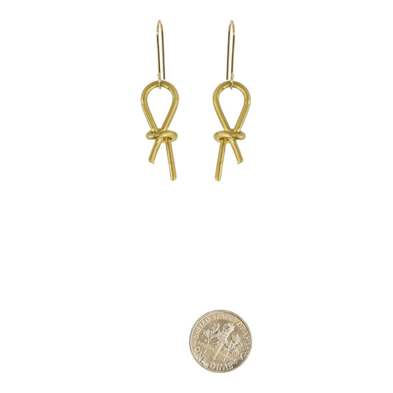 earrings - brass knotted by brass sand