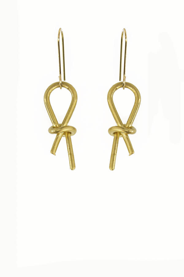 earrings - brass knotted by brass sand