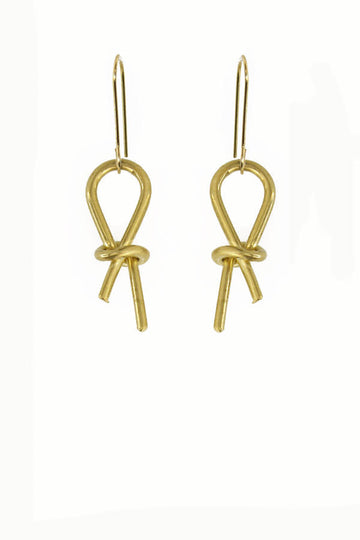 earrings - brass knotted by brass sand