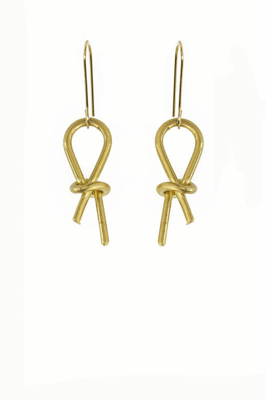 earrings - brass knotted by brass sand