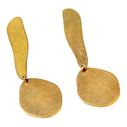 earrings - brass organic shapes - "halle" by peter and june