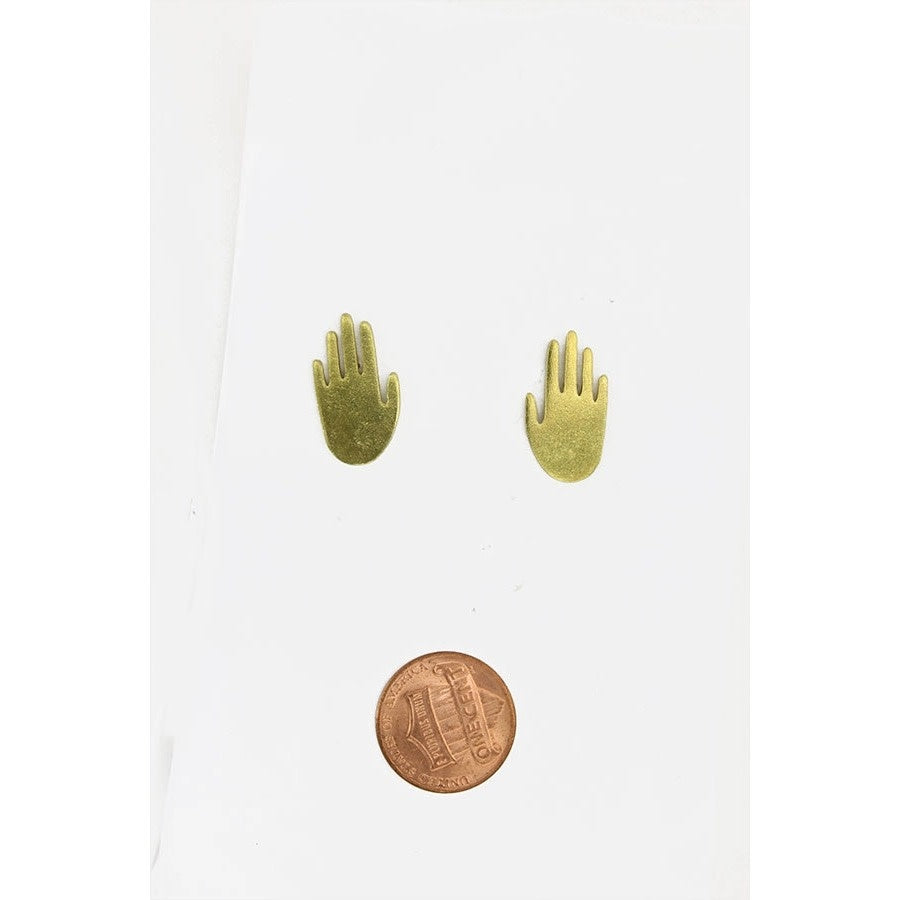earrings - post - brass hands by brass sand