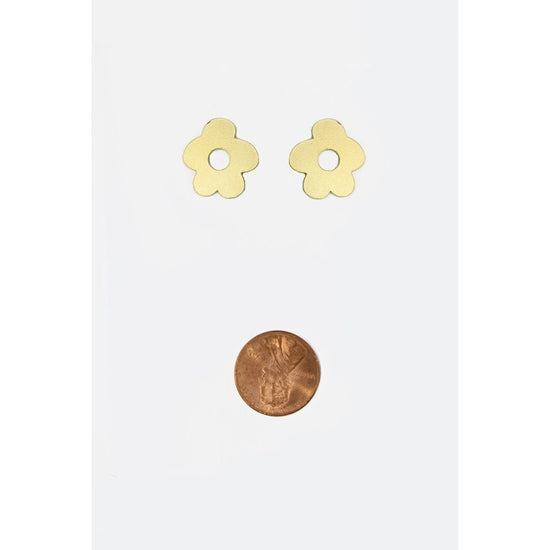 earrings - post - brass poppy by brass sand