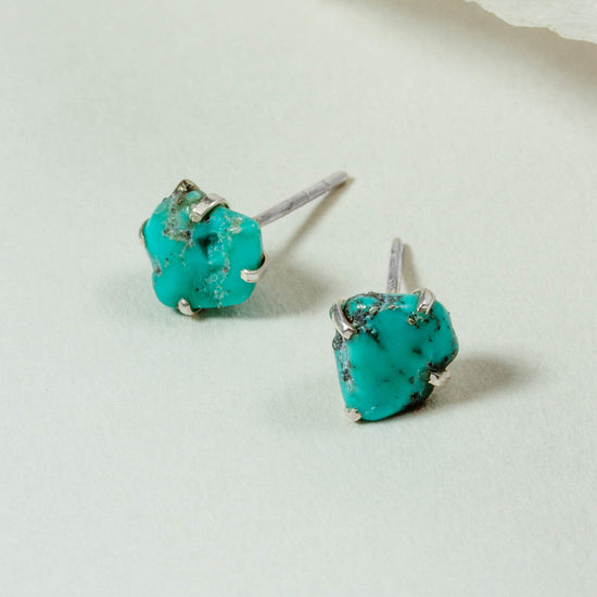 post earrings - "raw beauty" - turquoise/sterling by luna norte
