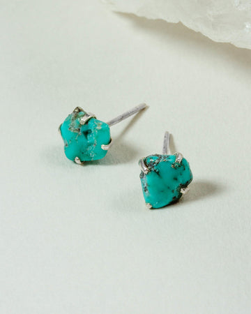 post earrings - "raw beauty" - turquoise/sterling by luna norte