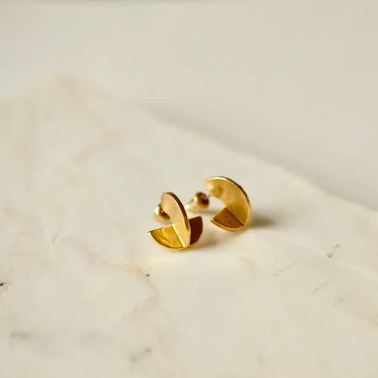 earrings - eclipse stud - 24k gold plate by tilly doro