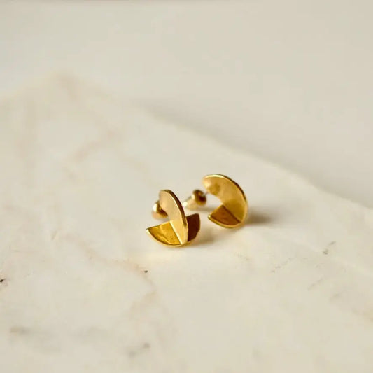 earrings - eclipse stud - 24k gold plate by tilly doro