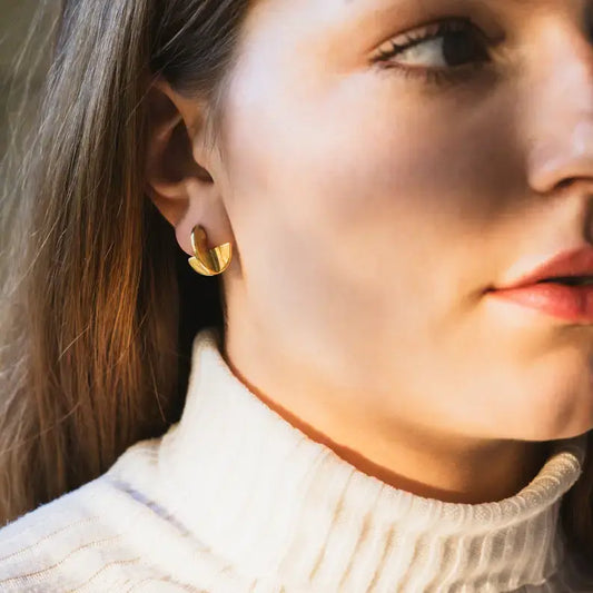 earrings - eclipse stud - 24k gold plate by tilly doro