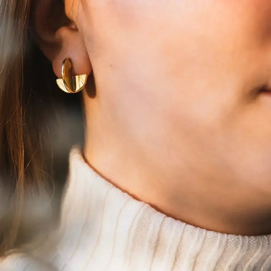 earrings - eclipse stud - 24k gold plate by tilly doro