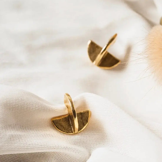 earrings - eclipse stud - 24k gold plate by tilly doro