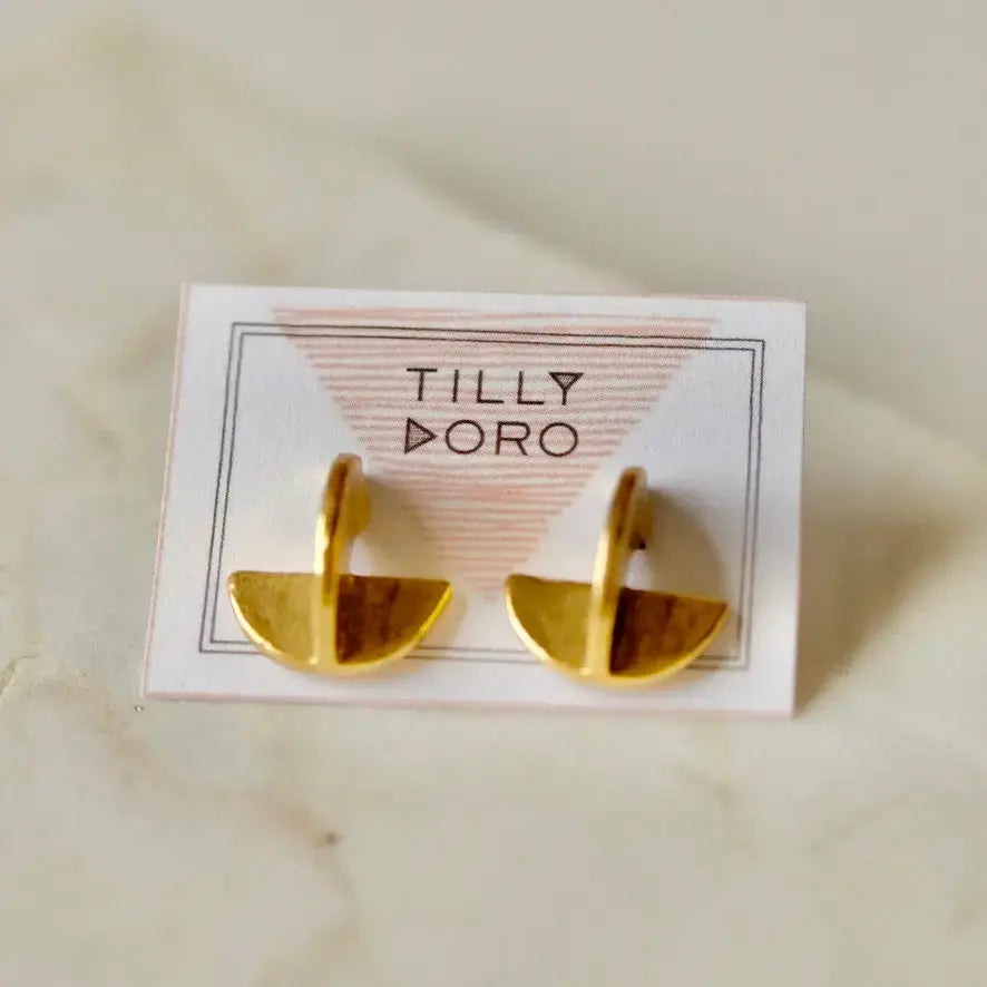 earrings - eclipse stud - 24k gold plate by tilly doro