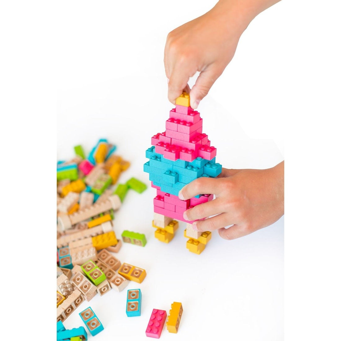 toy - eco-bricks - natural wood blocks by once kids