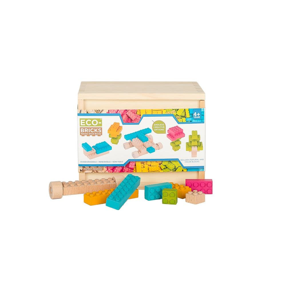 toy - eco-bricks - natural wood blocks by once kids