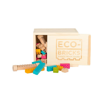 toy - eco-bricks - natural wood blocks by once kids