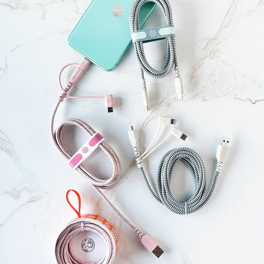 charge cable - eco long range™ - usb 3 tip - natural by tech candy (e-accessories)