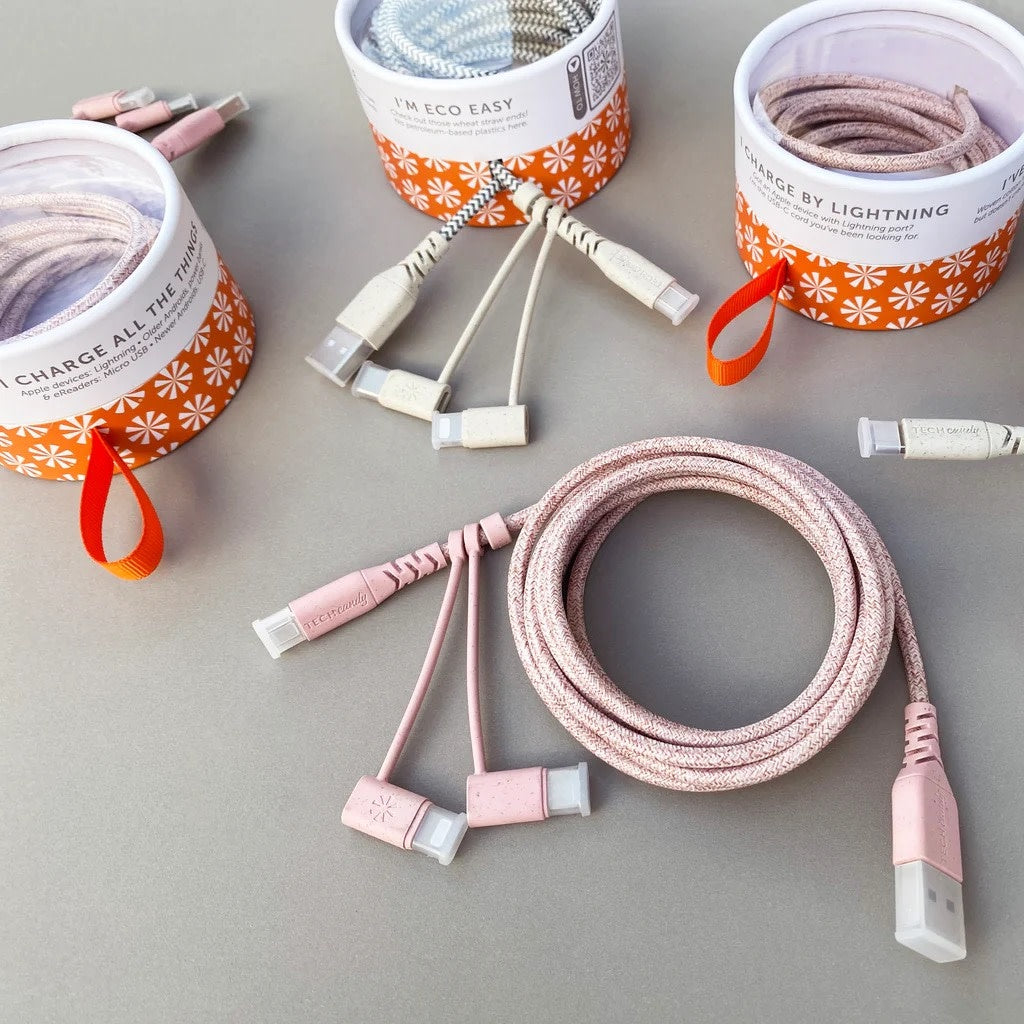 charge cable - eco long range™ - usb 3 tip - natural by tech candy (e-accessories)