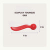 dog toy - tongue orb - natural rubber - red by shreds + rerope