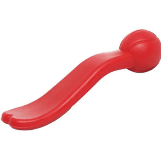dog toy - tongue orb - natural rubber - red by shreds + rerope