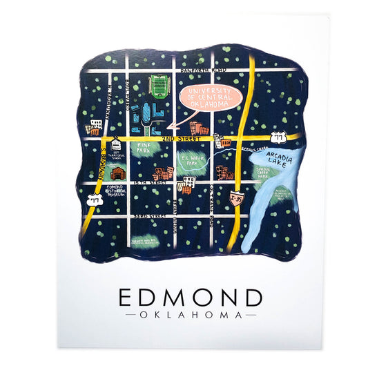 art print - ok map - edmond by paper berries (formerly sugar mint)