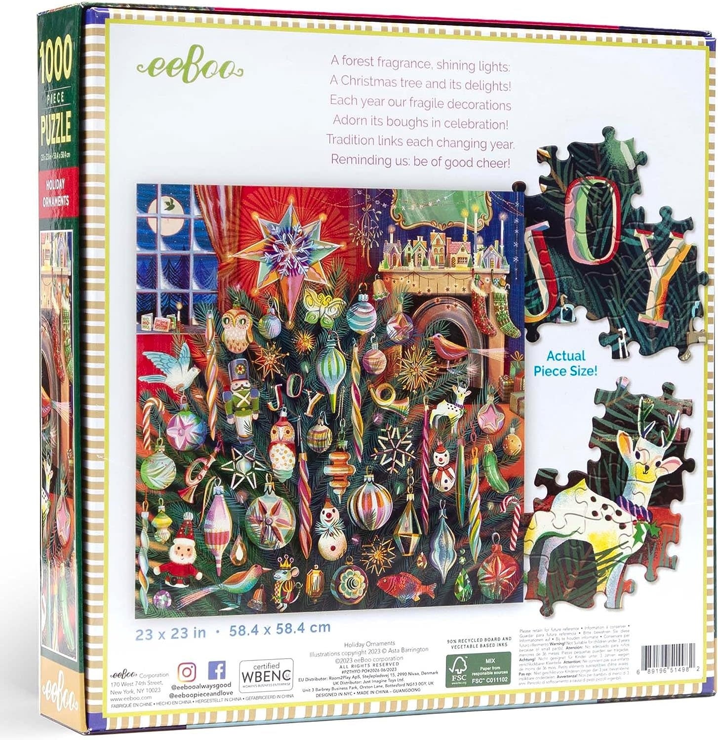 puzzle - 1000-piece - holiday ornaments by eeboo