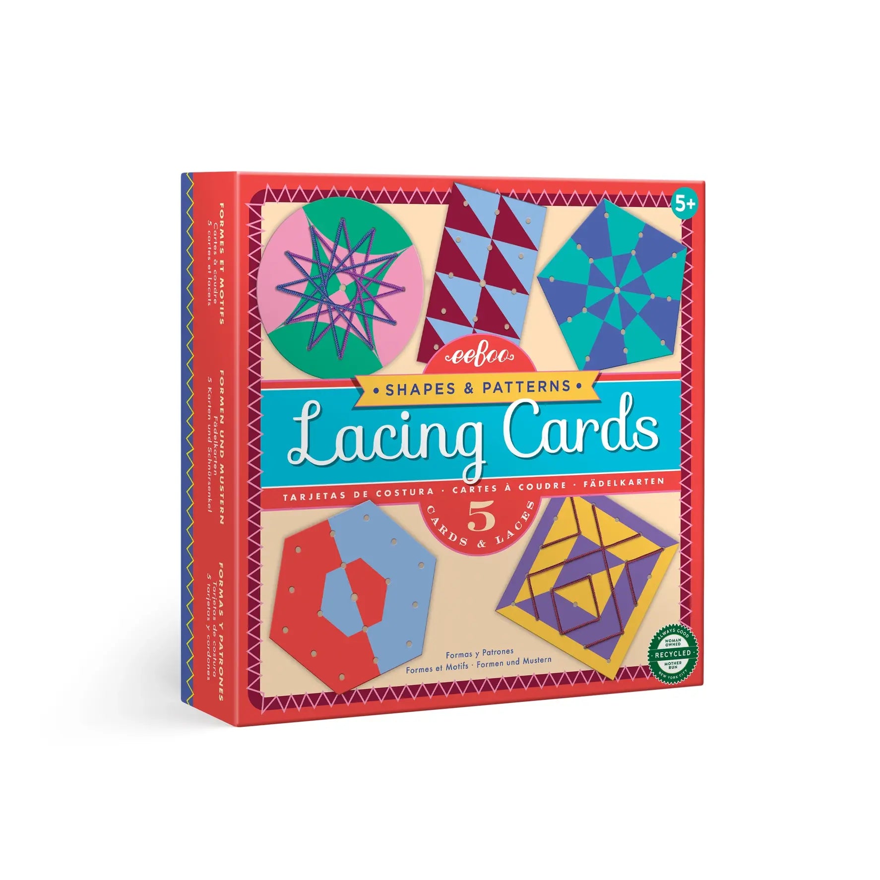 art set - lacing cards - shapes & patterns by eeboo