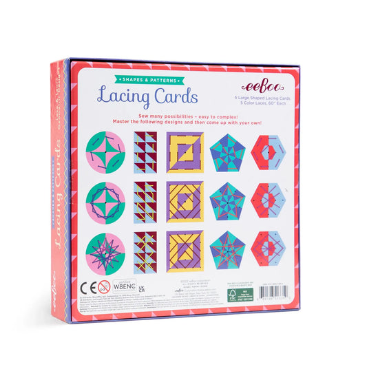 art set - lacing cards - shapes & patterns by eeboo
