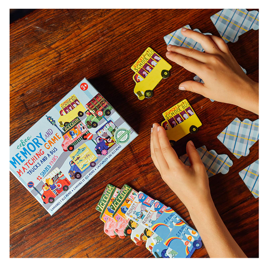 game - memory + matching - trucks & a bus by eeboo