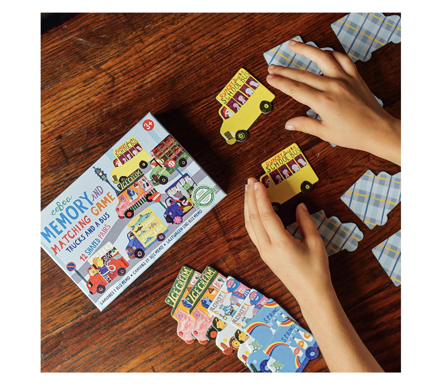 game - memory + matching - trucks & a bus by eeboo