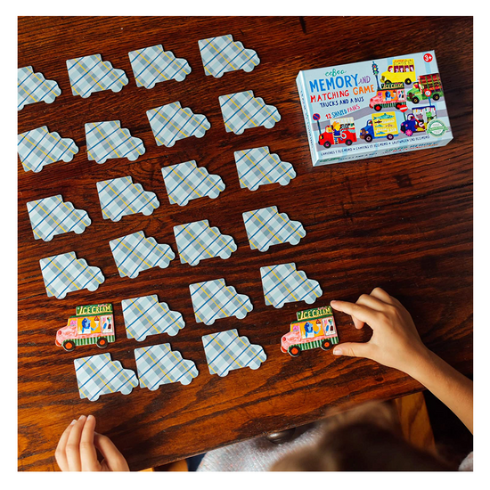 game - memory + matching - trucks & a bus by eeboo