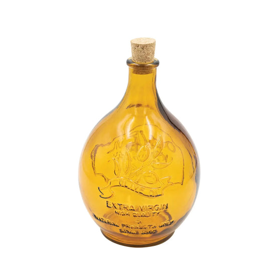 bottle - recycled glass - amber - "olive oil" by creative co-op