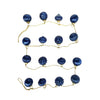 garland - recycled glass ornament - dark blue - gold cord by creative co-op