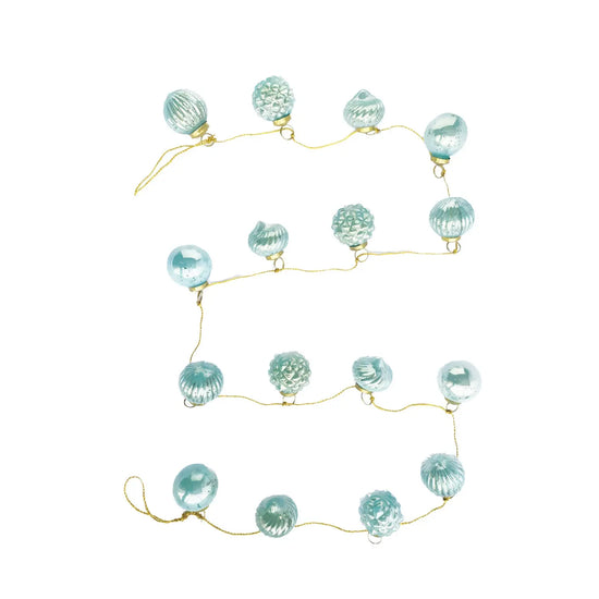 garland - recycled glass ornament - mint - gold cord by creative co-op