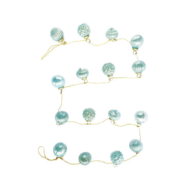garland - recycled glass ornament - mint - gold cord by creative co-op