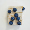 garland - recycled glass ornament - dark blue - gold cord by creative co-op
