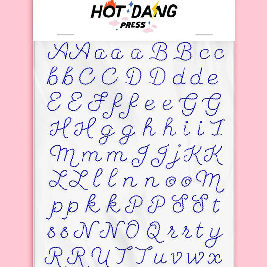 embroidery sheet set - iron-on - alphabet by hot dang press