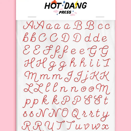 embroidery sheet set - iron-on - alphabet by hot dang press