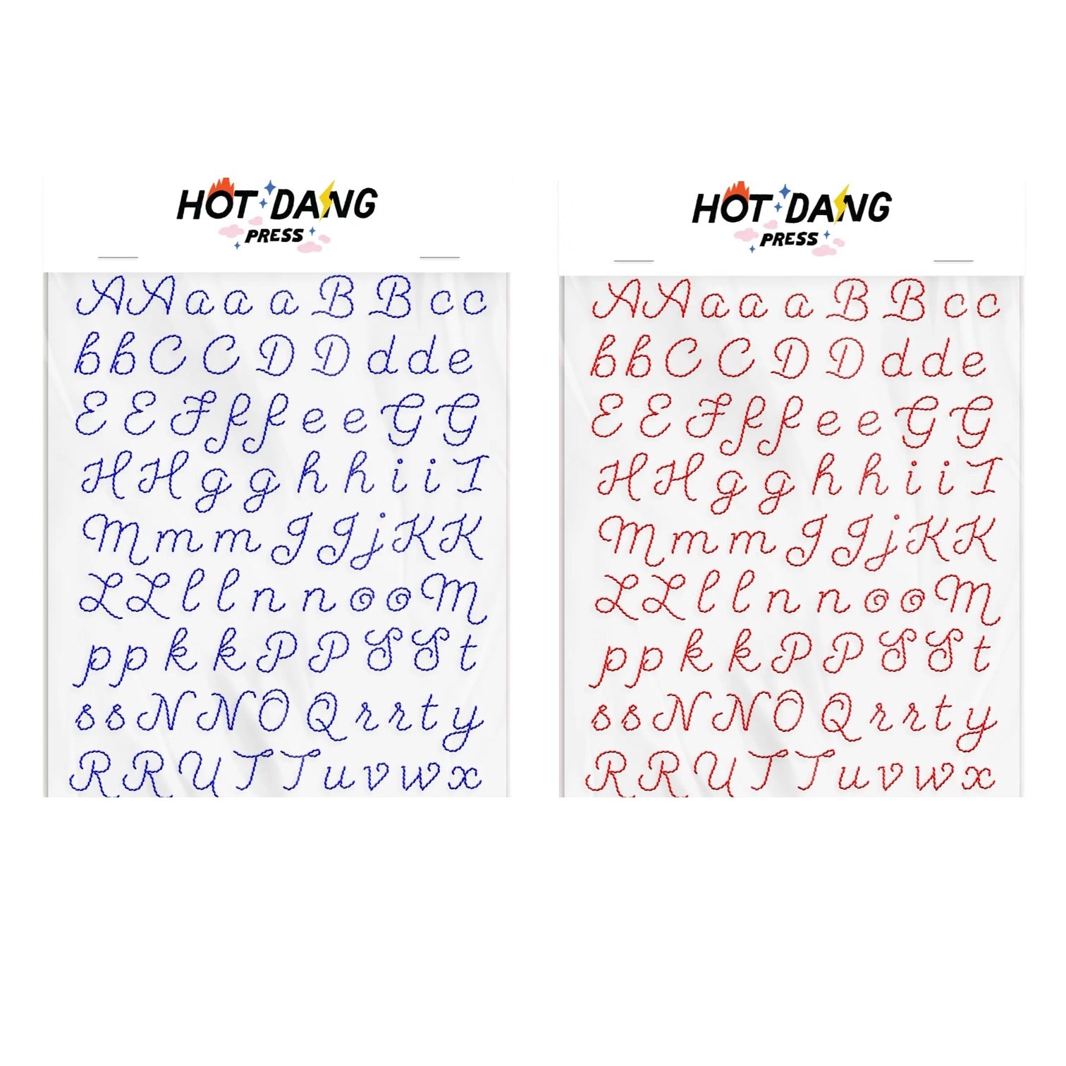 embroidery sheet set - iron-on - alphabet by hot dang press