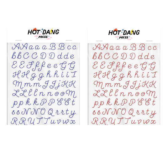 embroidery sheet set - iron-on - alphabet by hot dang press