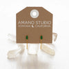 earrings - emerald stud w/chain - 14k gold-plate brass by amano studio