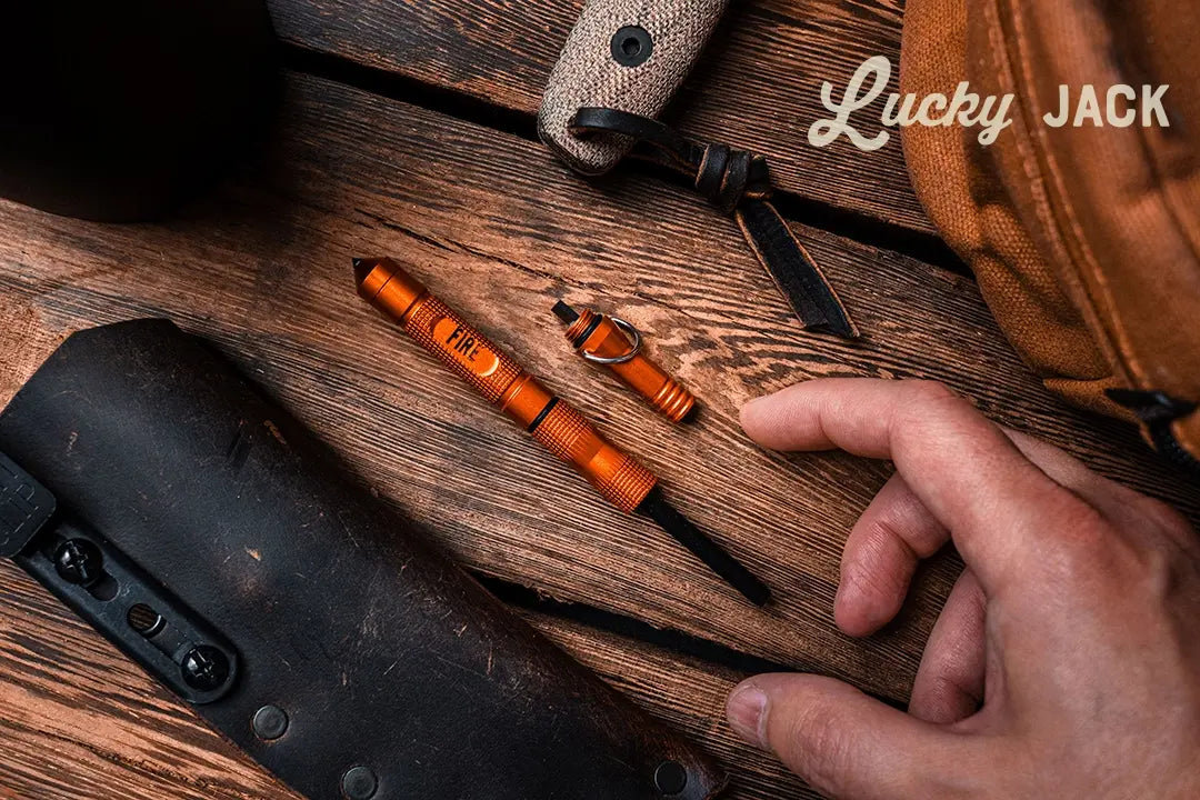 pocket tool - fire starter - whistle & glass breaker by lucky jack