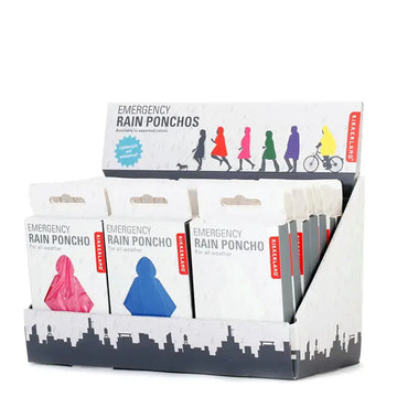 rain poncho - emergency - assorted colors by kikkerland