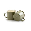 camp mugs - enamel - olive drab + speckled white by barebones