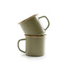 camp mugs - enamel - olive drab + speckled white by barebones