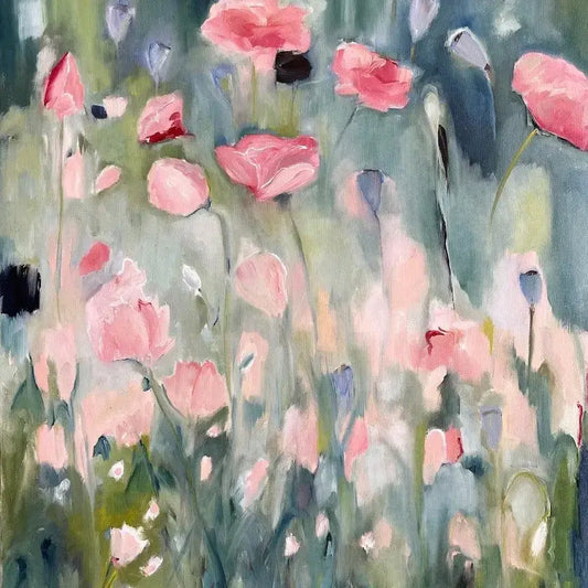 art print - "enchanted april" (pink flowers) by mary james ketch studio